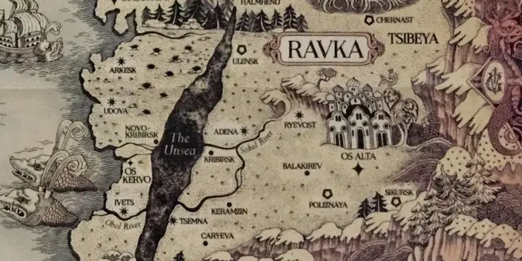 ravka é uma parte importante do mapa de Sombra e Ossos na netflix